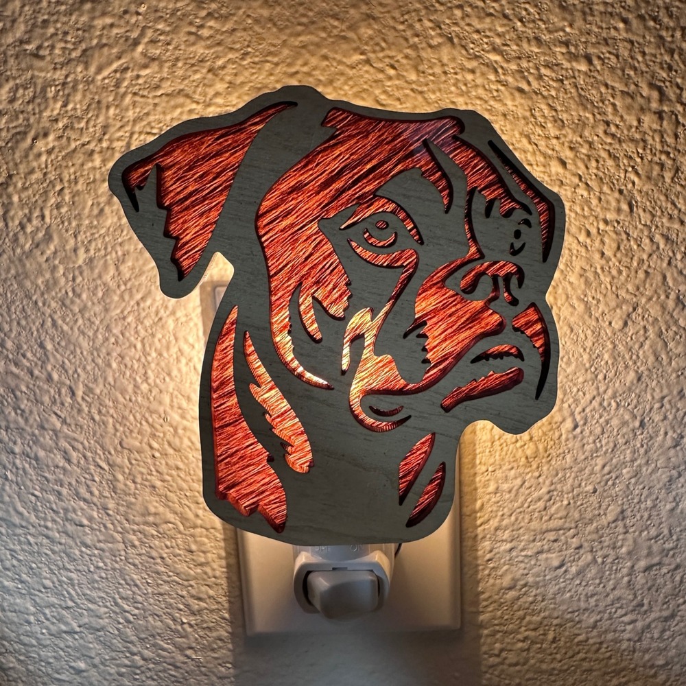 Boxer Dog Head Handmade Night Light Plug In - Picture 4 of 7
